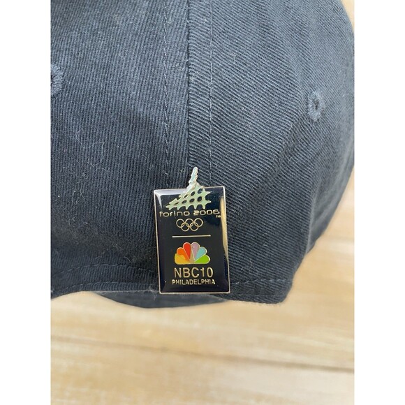 NBC Sports Olympic Team USA Black Baseball Cap Strap Back Hat w/Pin Torino 2006 - Picture 4 of 9